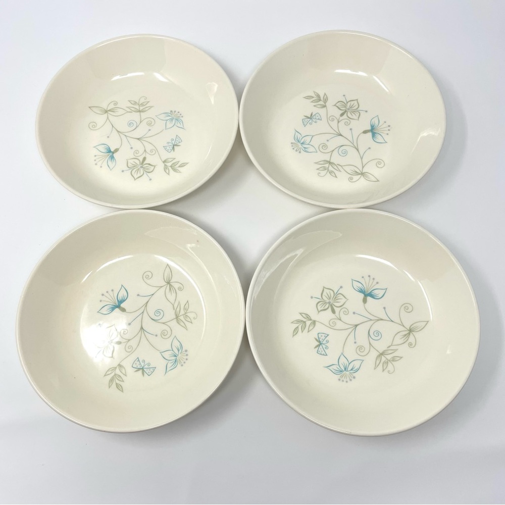 Vintage Taylor, Smith & Taylor Ever Yours Summertime Coupe Cereal Bowls Set of 4
